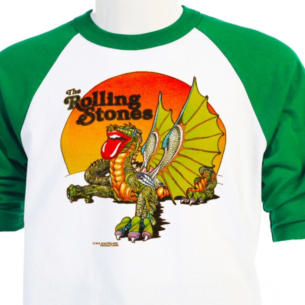 ROLLING STONES TOUR SHIRT MEN COPY GREEN SLEEVE JERSEY/TEE T=386